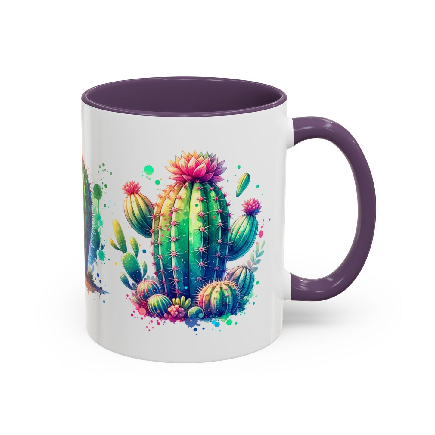 Colorful Cactus Accent Coffee Mug - Perfect Gift for Plant Lovers