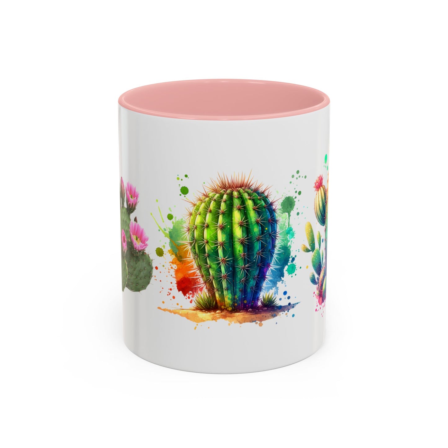 Colorful Cactus Accent Coffee Mug - Perfect Gift for Plant Lovers