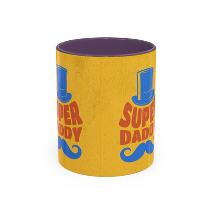 Super Daddy Accent Coffee Mug - Fun Gift for Father's Day