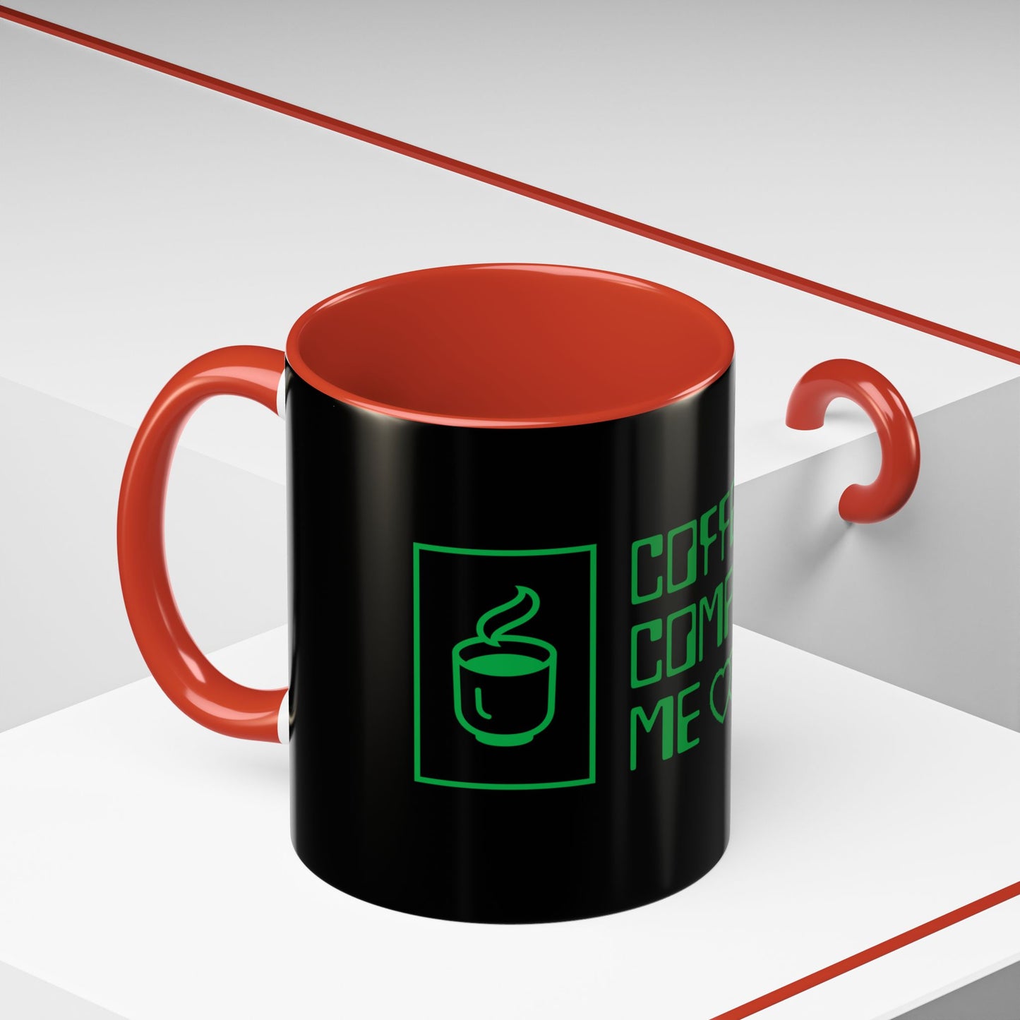 Coffee Completes Me Mug - Black Accent Coffee Cup for Coffee Lovers