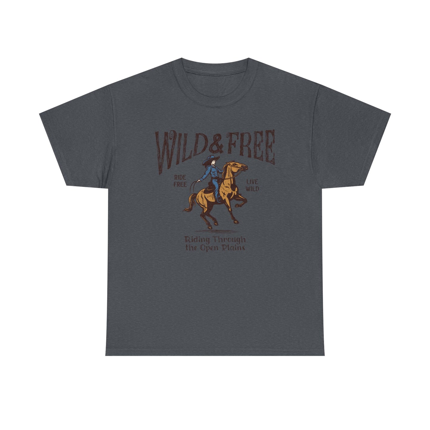 Wild & Free Women Heavy Cotton Tee - Adventure Spirit Graphic Tee