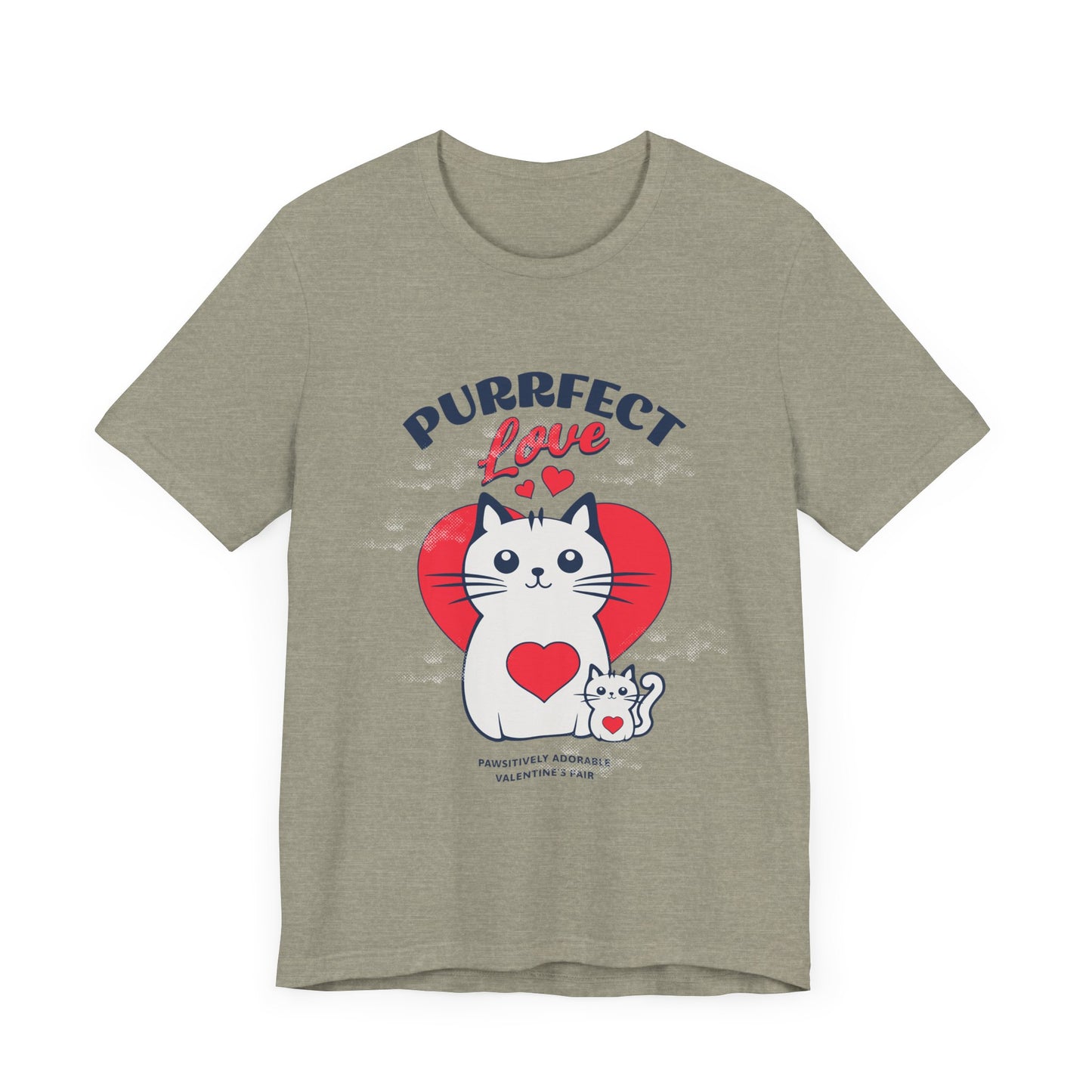 Purrfect Love Cat Tee | Adorable Valentine's Day Unisex Jersey Shirt