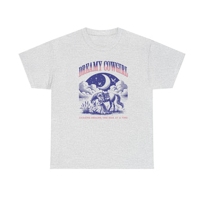 Dreamy Cowgirl MEN Heavy Cotton T-SHIRT- Chase Dreams in Style