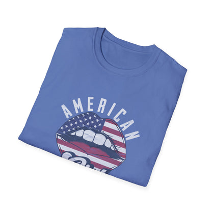 American Girl Graphic T-Shirt - Softstyle Unisex Tee for Patriotic Celebrations