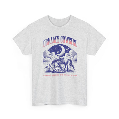 Dreamy Cowgirl MEN Heavy Cotton T-SHIRT- Chase Dreams in Style