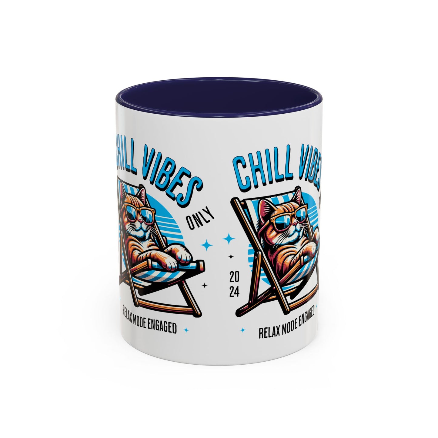 Chill Vibes Only Cat Coffee Mug - Relax Mode Engaged