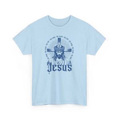 Faith-Inspired Unisex Heavy Cotton Tee - 'Jesus' Graphic Design