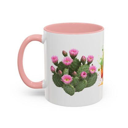 Colorful Cactus Accent Coffee Mug - Perfect Gift for Plant Lovers