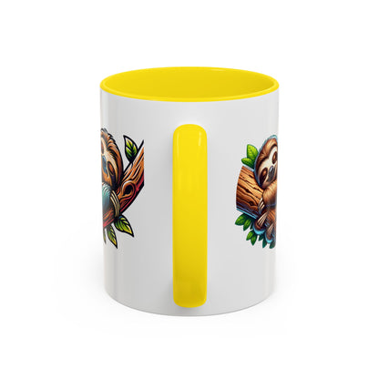 Sloth-Themed Accent Coffee Mug - Fun and Cute Design for Animal Lovers!