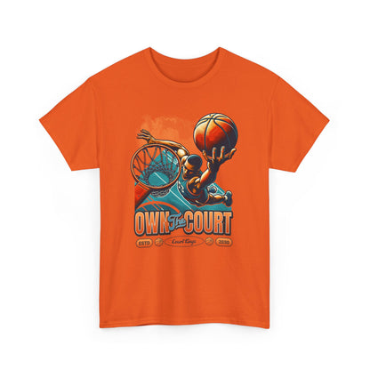 Men Heavy Cotton T-Shirt  - Own the Court Basketball Shirt