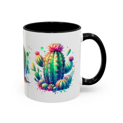 Colorful Cactus Accent Coffee Mug - Perfect Gift for Plant Lovers