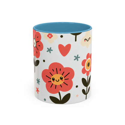 Cheerful Floral Accent Coffee Mug - Happy Vibes for Every Sip