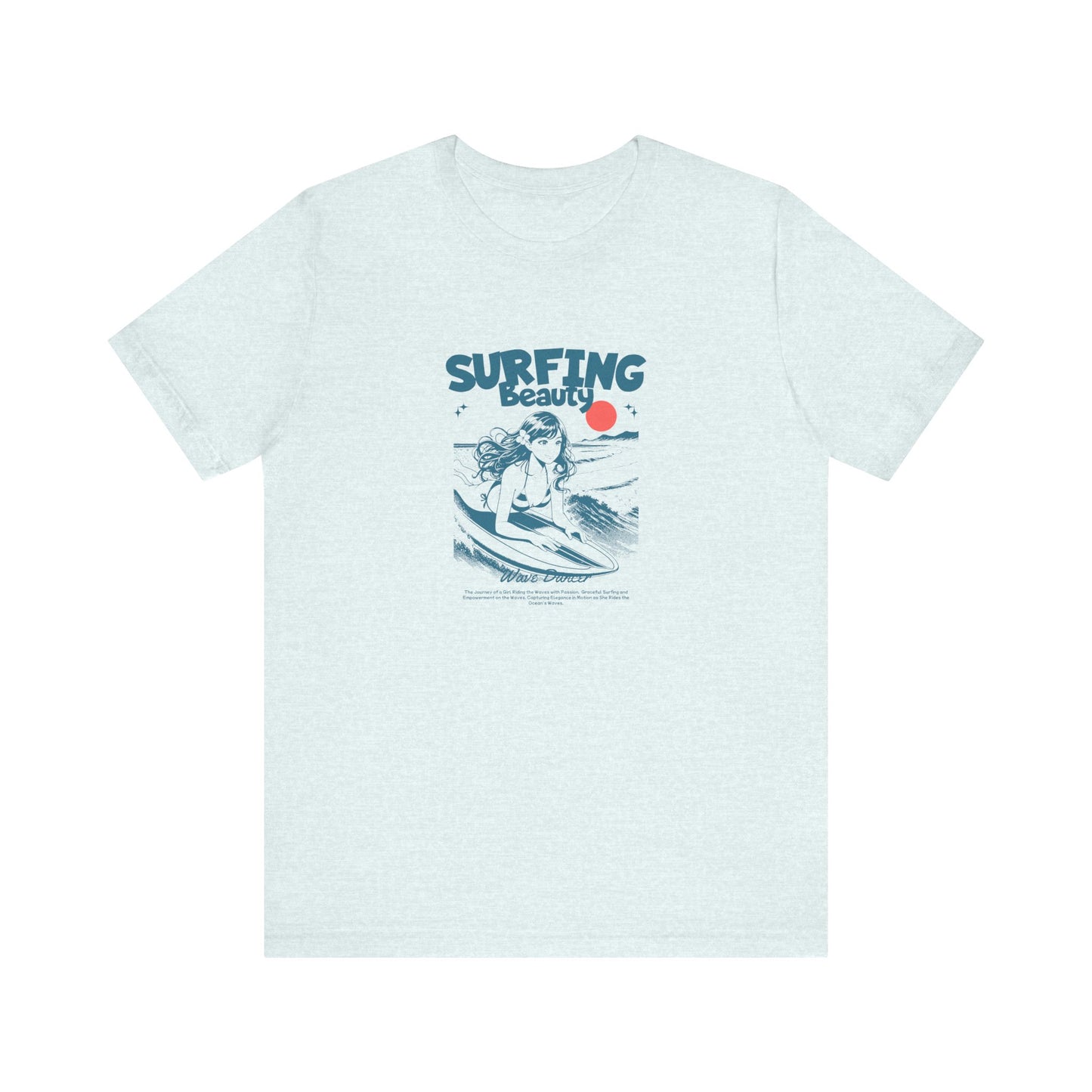 Surfing Beauty Unisex Tee - Vintage Style Short Sleeve T-Shirt