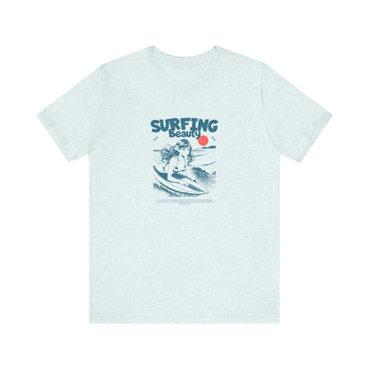 Surfing Beauty Unisex Tee - Vintage Style Short Sleeve T-Shirt