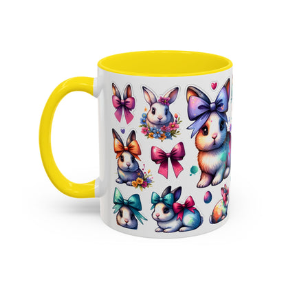 Colorful Bunny-Themed Accent Coffee Mug - Perfect for Spring Gifting!