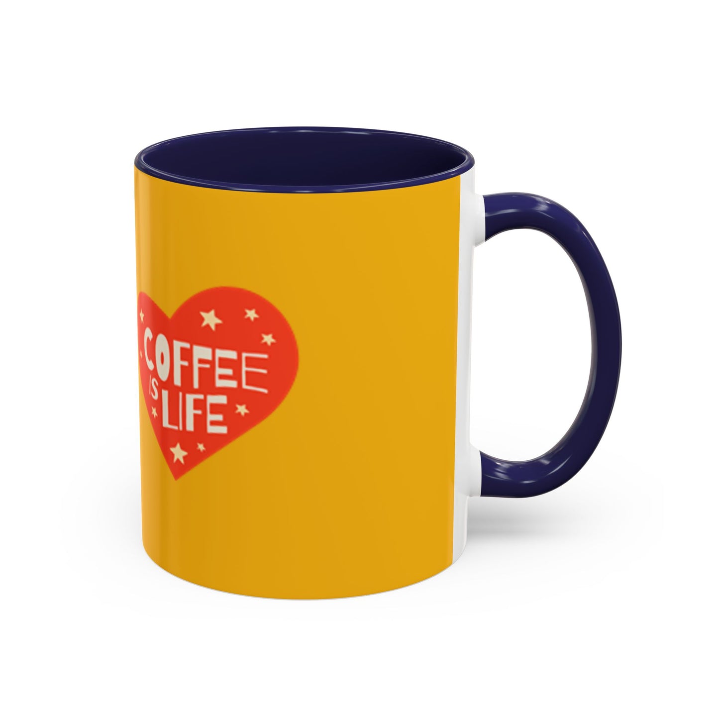 Coffee is Life Accent Mug - Fun Yellow Coffee Cup for Coffee Lovers