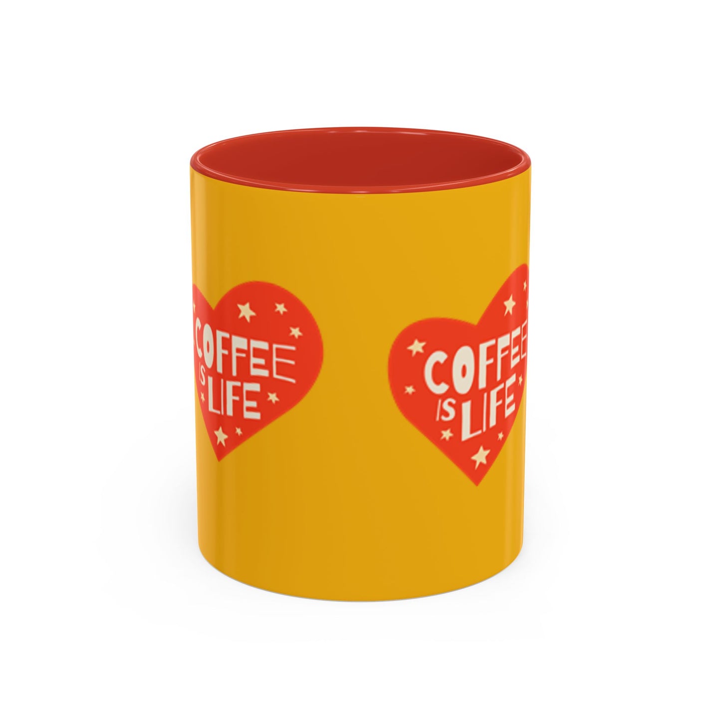 Coffee is Life Accent Mug - Fun Yellow Coffee Cup for Coffee Lovers