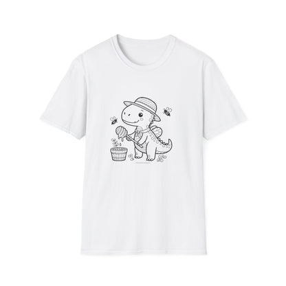 Cute Dinosaur Gardening Unisex Softstyle T-Shirt