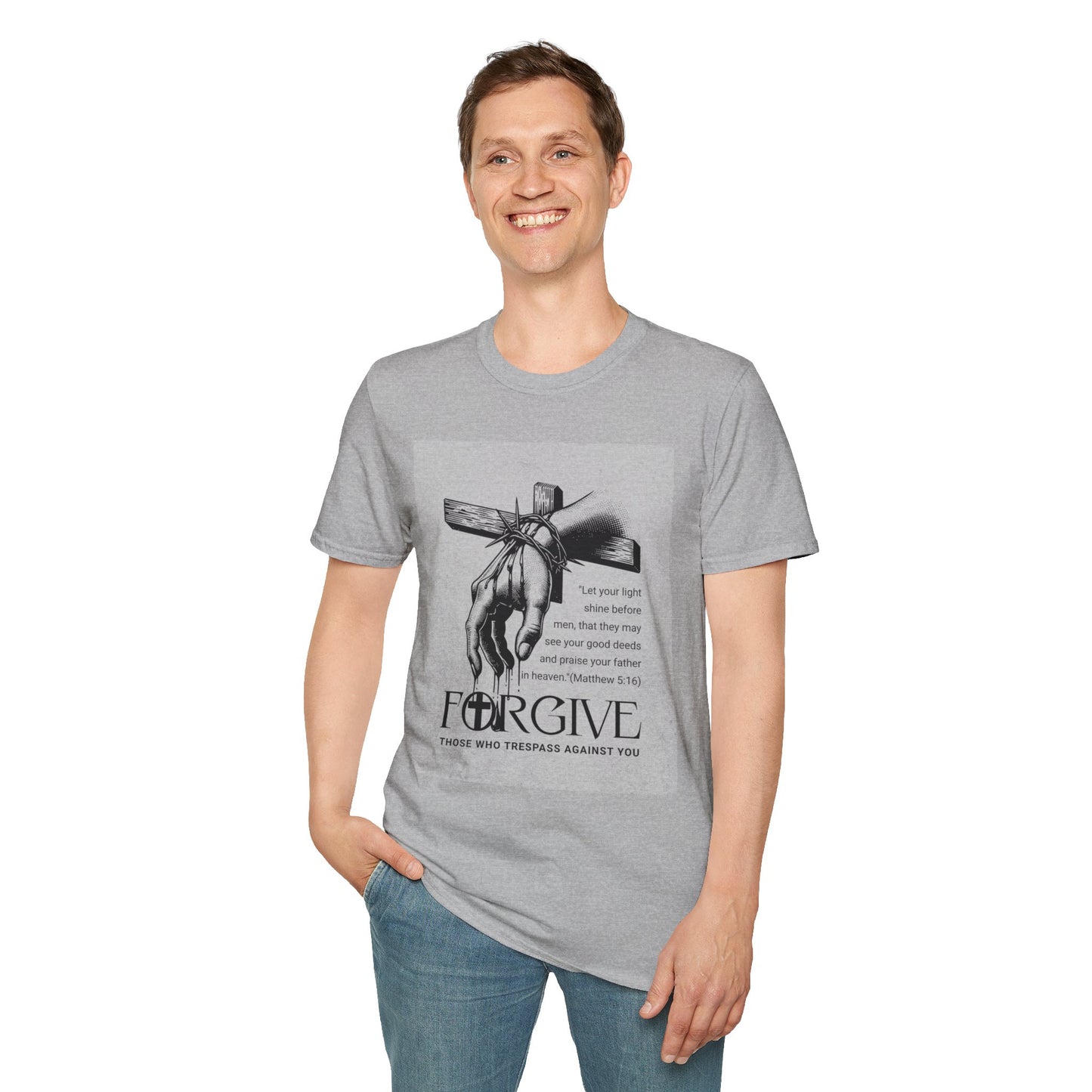 Unisex Softstyle T-Shirt with Inspirational "Forgive" Graphic - Faith & Positivity Apparel