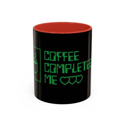 Coffee Completes Me Mug - Black Accent Coffee Cup for Coffee Lovers