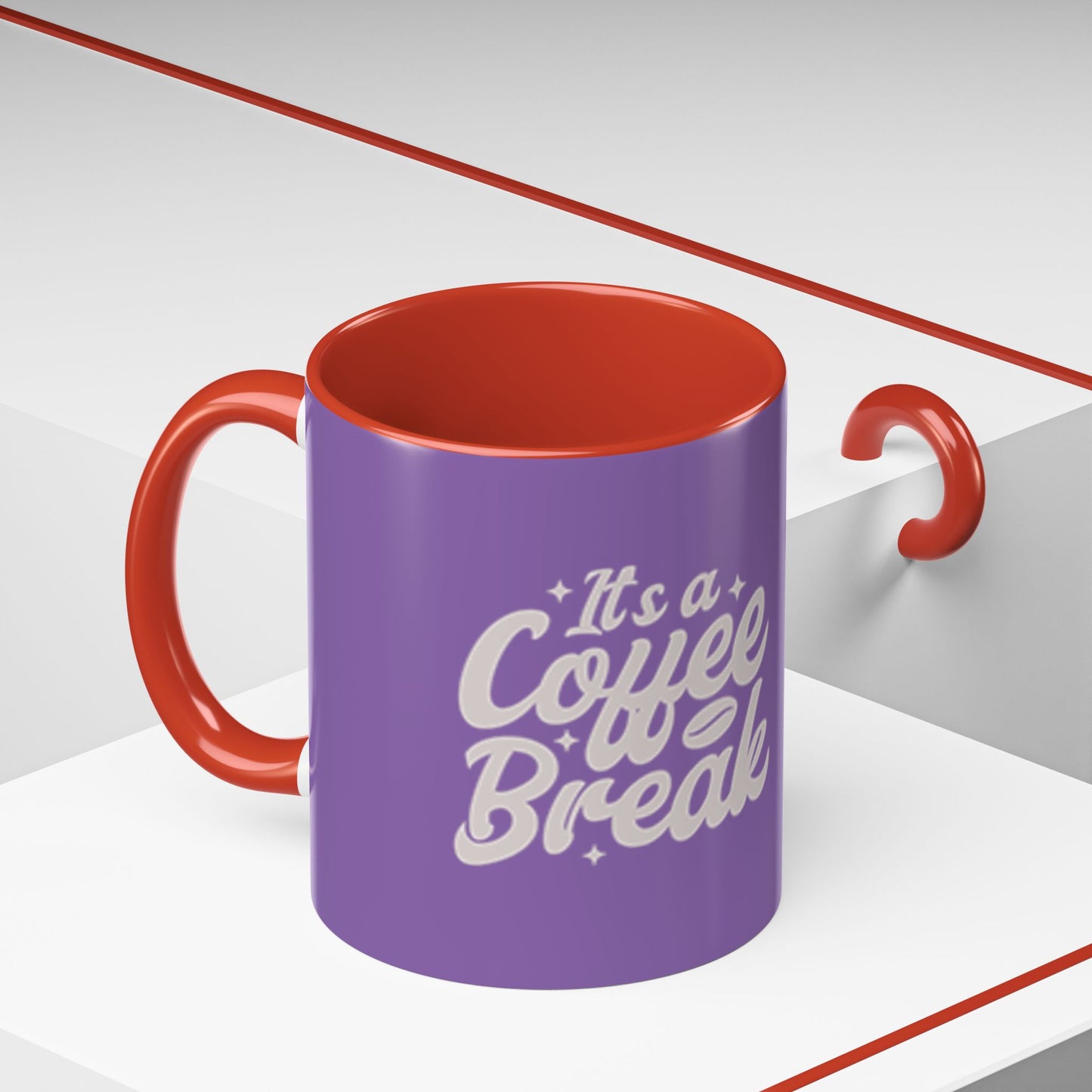 It's a Coffee Break Accent Mug - 11oz & 15oz Purple Coffee Cup for Daily Motivation