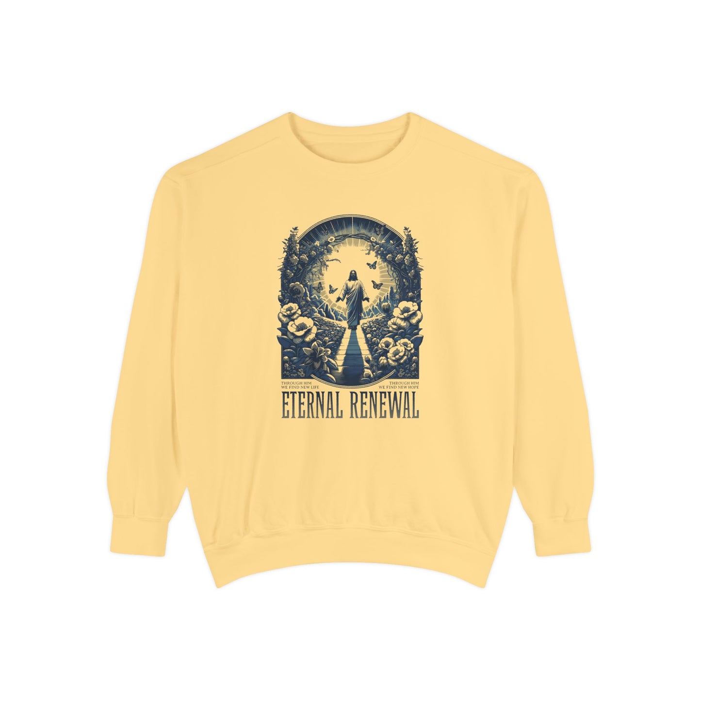 Eternal Renewal Unisex Sweatshirt - Comfortable Garment-Dyed Apparel for Spring & Nature Lovers