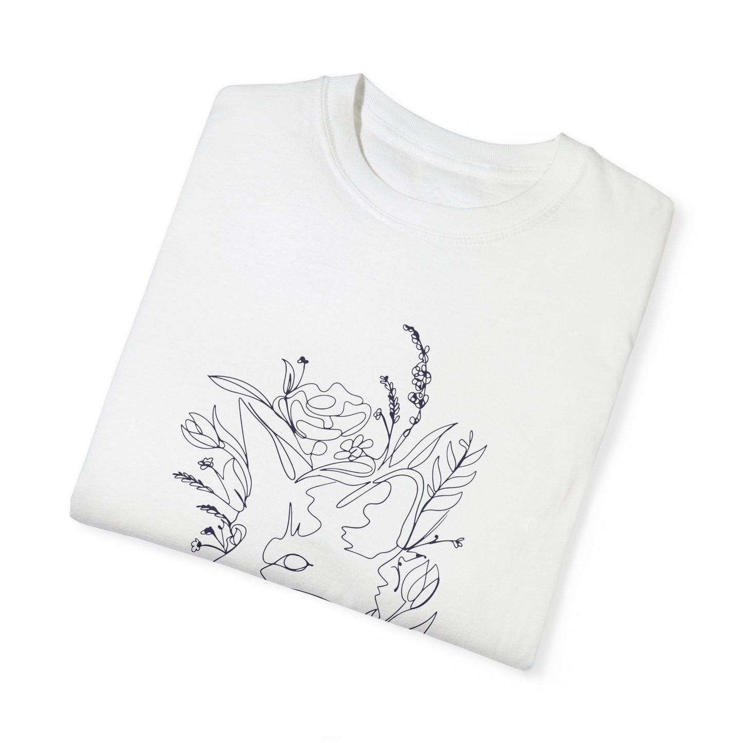 Whimsical Floral T-Shirt - "Live Magically" Unisex Garment-Dyed Tee