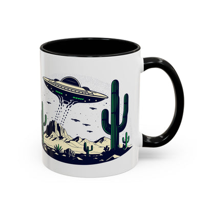 Retro UFO Accent Coffee Mug - Perfect for Sci-Fi Lovers and Gift Giving