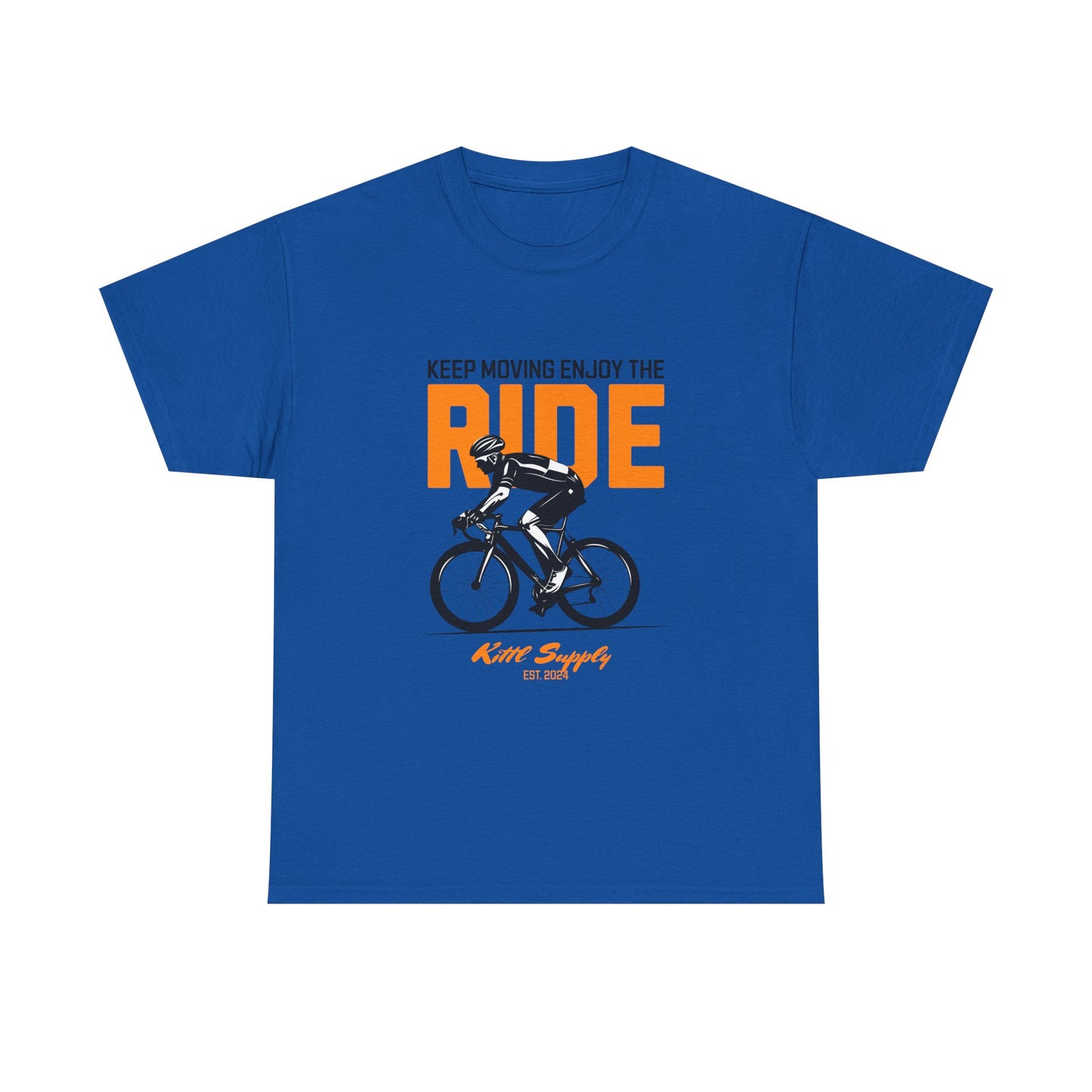 Cycling Motivational Unisex Heavy Cotton Tee - 'Keep Moving Enjoy the Ride'