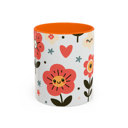 Cheerful Floral Accent Coffee Mug - Happy Vibes for Every Sip