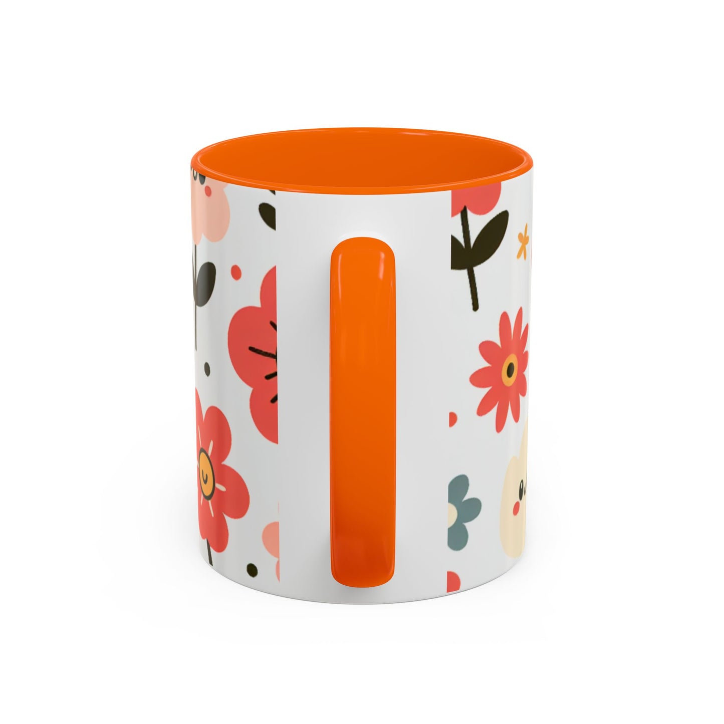 Cheerful Floral Accent Coffee Mug - Happy Vibes for Every Sip