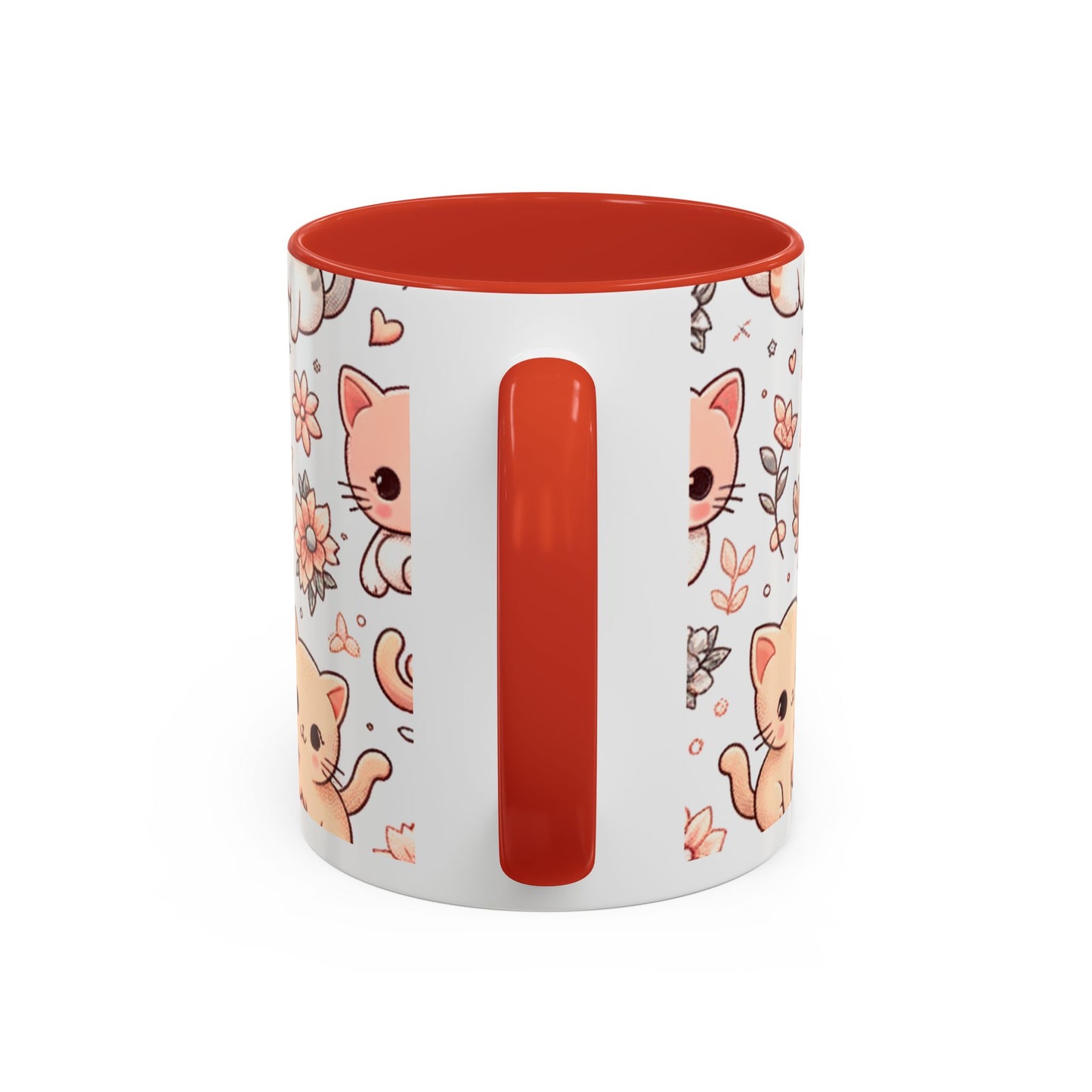 Cute Cat Floral Accent Coffee Mug - Perfect for Cat Lovers