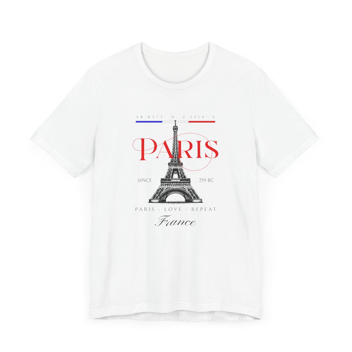 Paris Love Unisex Jersey Tee - Eiffel Tower Graphic Shirt