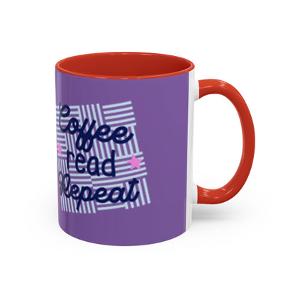 Coffee Read Repeat Accent Mug - Perfect Gift for Book Lovers