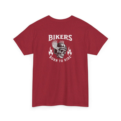 Rebellious Rider Unisex Heavy Cotton Tee - Skull and American Flag Design