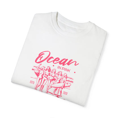 Ocean in Pink Unisex Garment-Dyed T-Shirt - Surf the Day Away