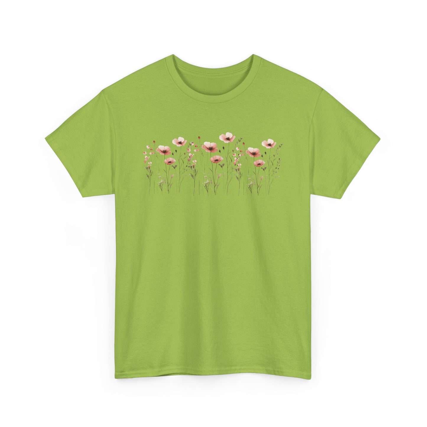 Floral Design Women's  Heavy Cotton Tee - Perfect for Casual Outings and Gifts