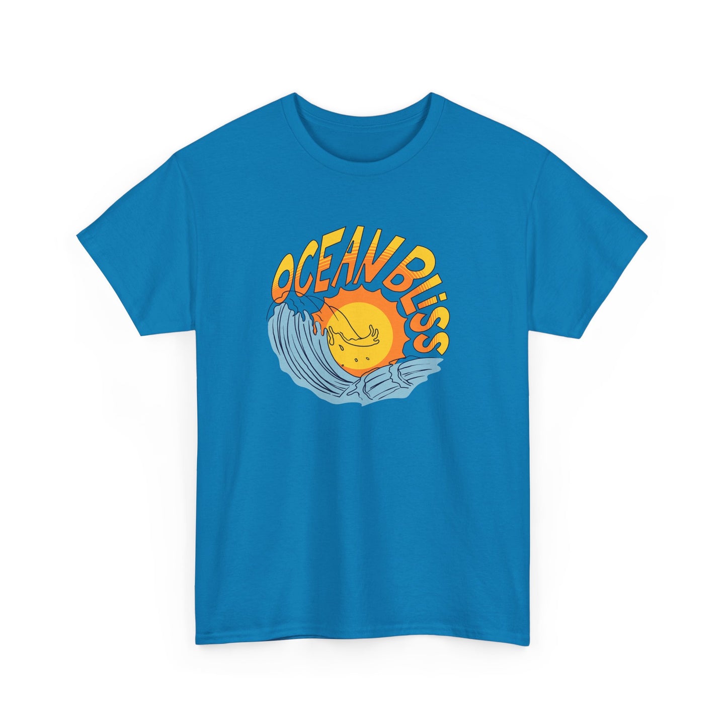 Ocean Bliss Women Heavy Cotton Tee - Relaxed Vibe for Beach Lovers