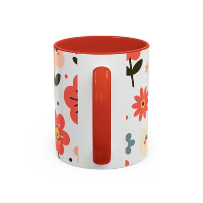 Cheerful Floral Accent Coffee Mug - Happy Vibes for Every Sip