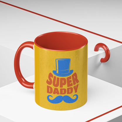 Super Daddy Accent Coffee Mug - Fun Gift for Father's Day