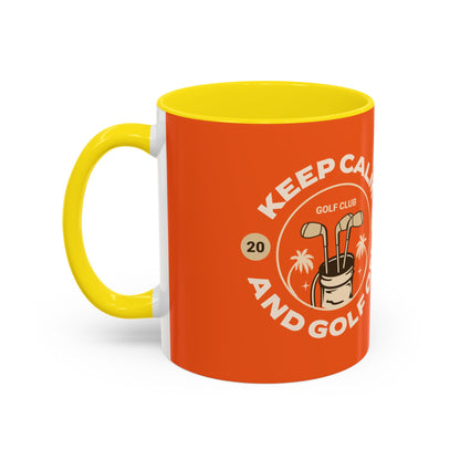 Keep Calm and Golf On Coffee Mug – 11oz & 15oz – Perfect Gift for Golf Lovers