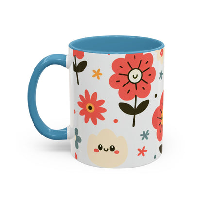 Cheerful Floral Accent Coffee Mug - Happy Vibes for Every Sip