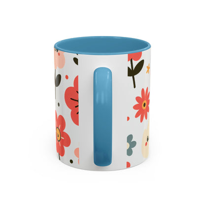 Cheerful Floral Accent Coffee Mug - Happy Vibes for Every Sip