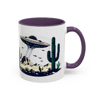 Retro UFO Accent Coffee Mug - Perfect for Sci-Fi Lovers and Gift Giving