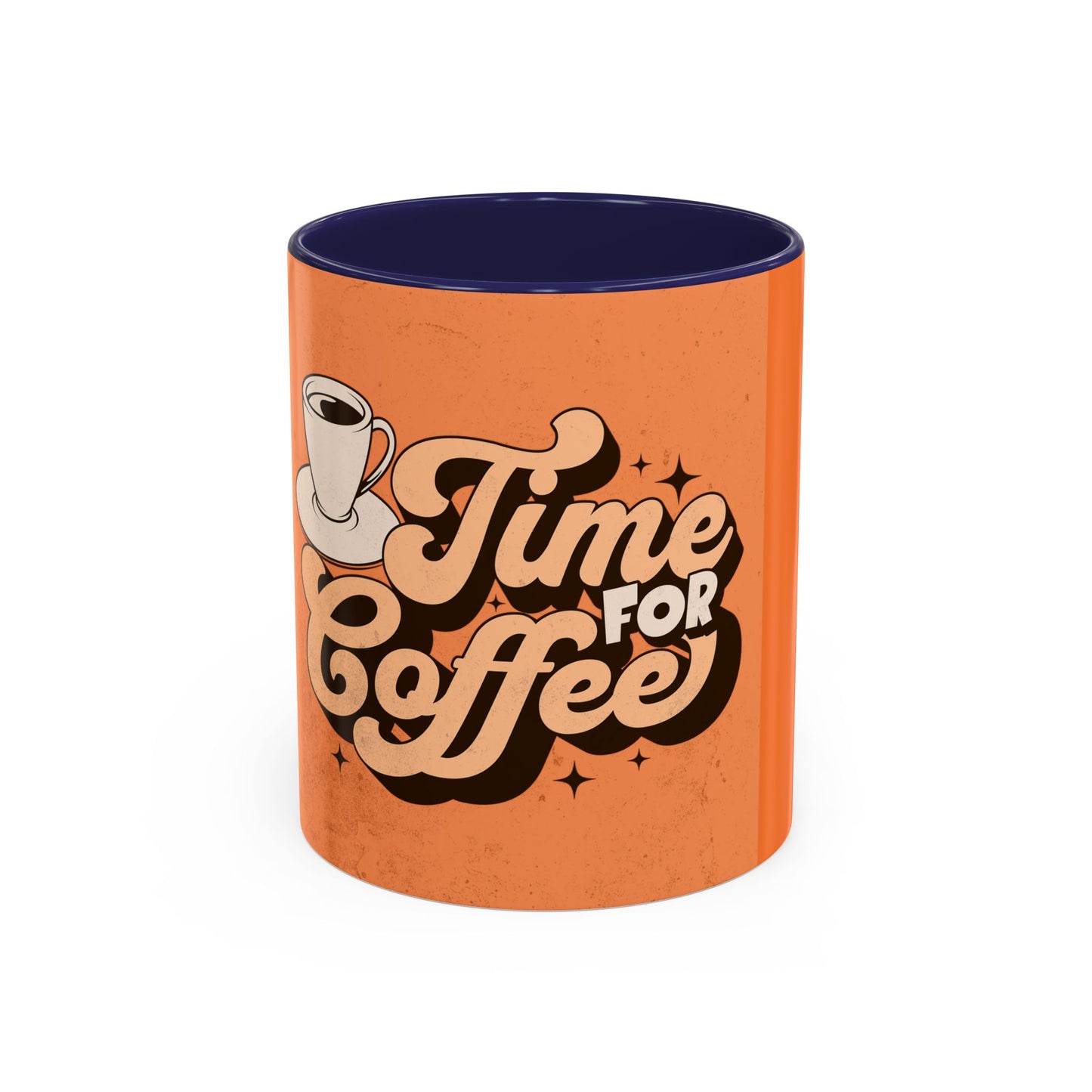 Time for Coffee Accent Mug - 11oz & 15oz - Fun Retro Coffee Cup for Coffee Lovers