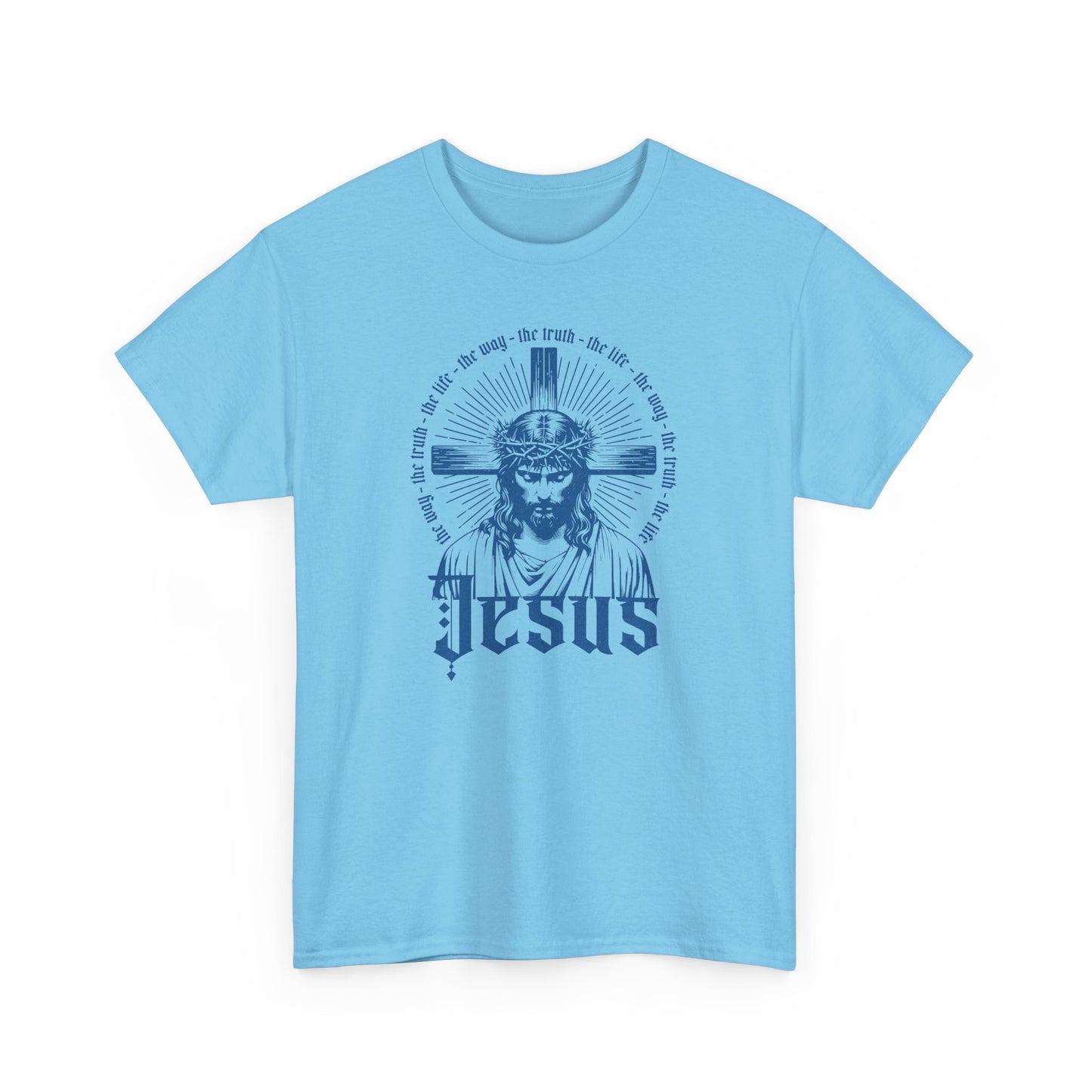 Faith-Inspired Unisex Heavy Cotton Tee - 'Jesus' Graphic Design