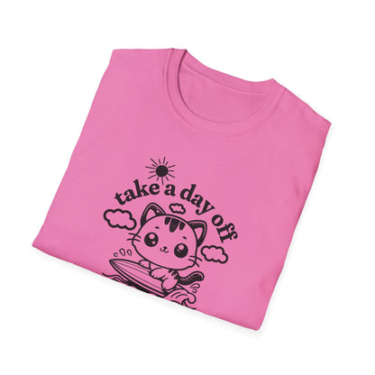 Cute Cat "Take a Day Off" Unisex Softstyle T-Shirt