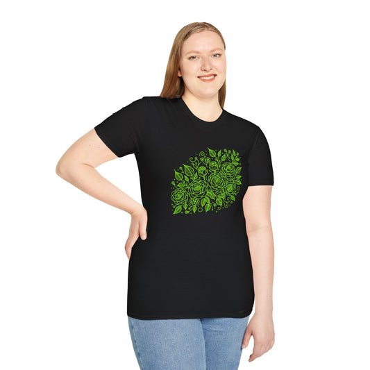 rose Floral Unisex Softstyle T-Shirt - Perfect for Nature Lovers