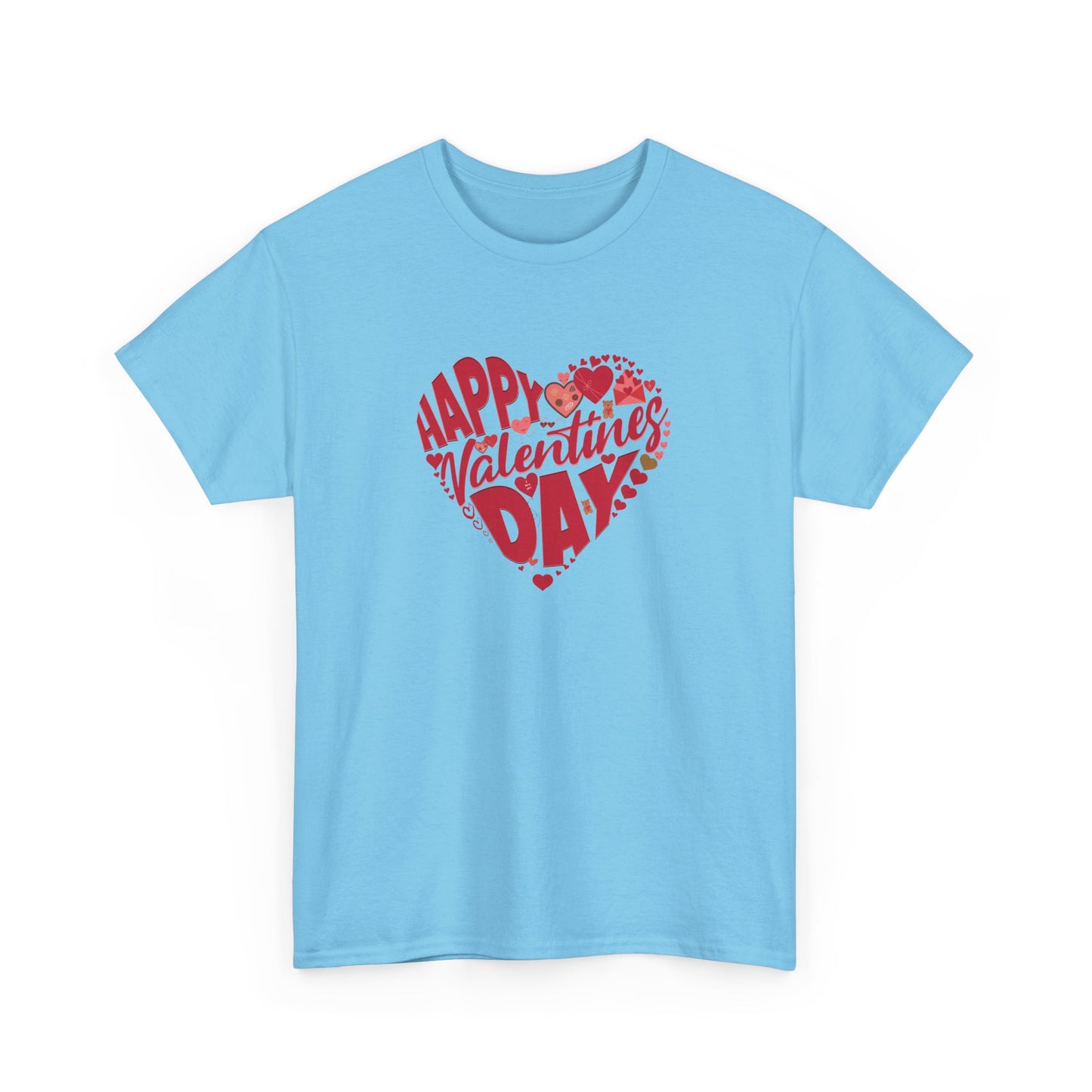 Valentine's Day Unisex Heavy Cotton Tee - Happy Heart Design