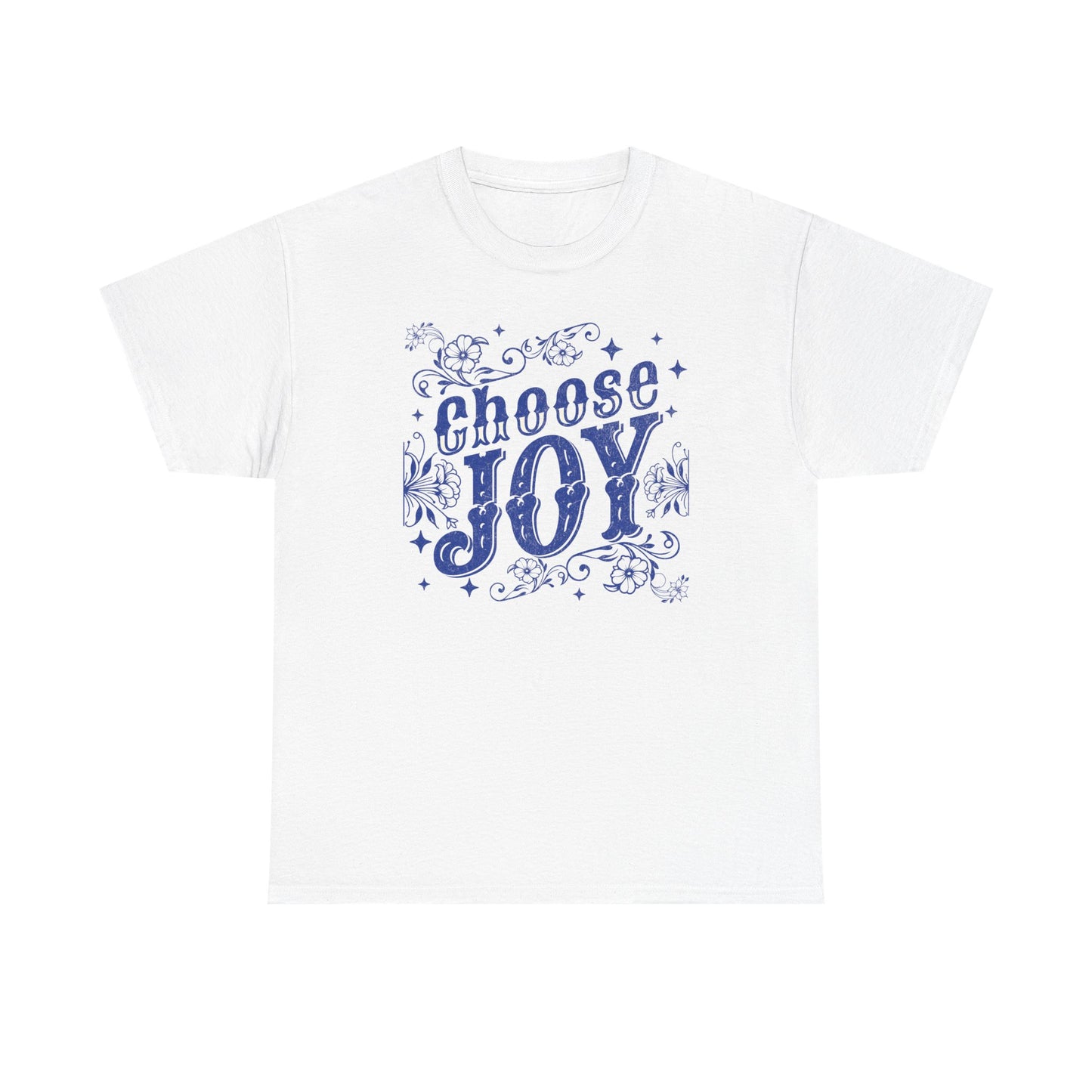 Choose Joy Men  Heavy Cotton Tee - Positive Vibes T-Shirt for Everyday Wear